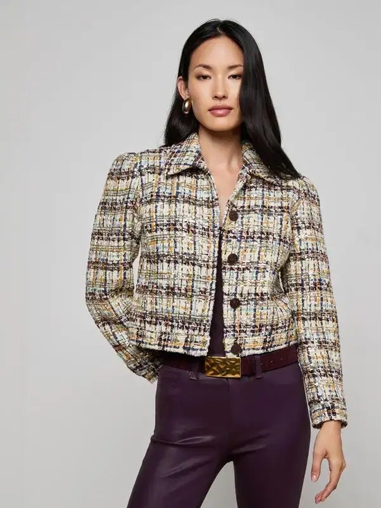 L'AGENCE Jackets & Blazers - NWOT L'AGENCE Kasey Sequined Tweed Jacket, Size XS/S/M